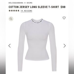 DOLCE&GABBANA X SKIMS
COTTON JERSEY LONG SLEEVE T-SHIRT